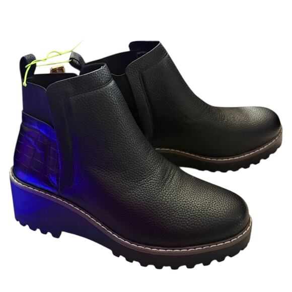 Rampage Sacha Black Ankle Wedge Boots Size 10 - Picture 3 of 8